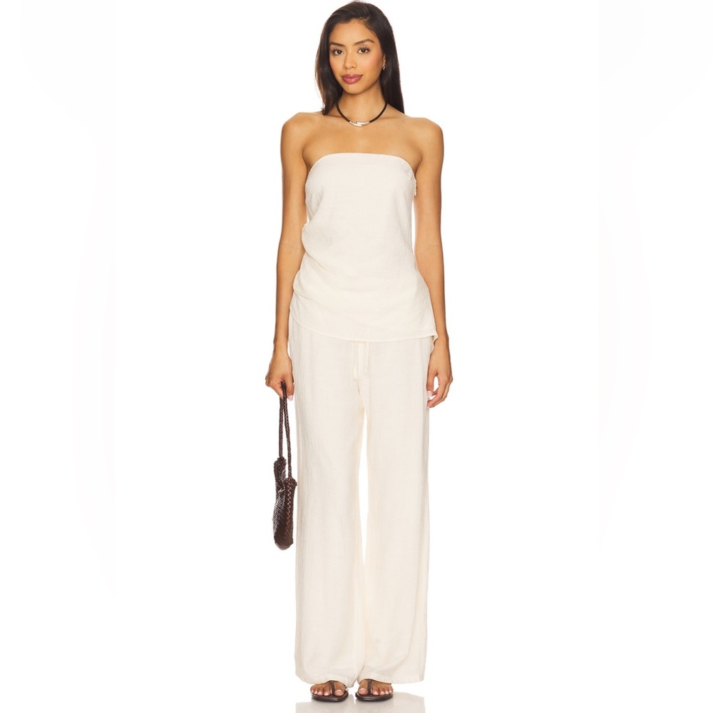 Women's Cream Strapless SET